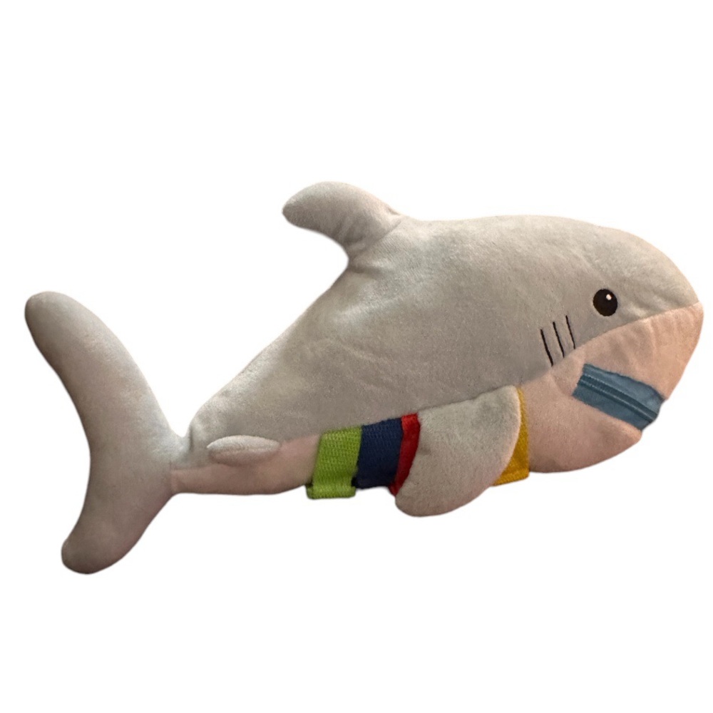 BUCKLE TOY Plush Bruce Shark Blue Montessori Learning Life Skills Stuffed Animal